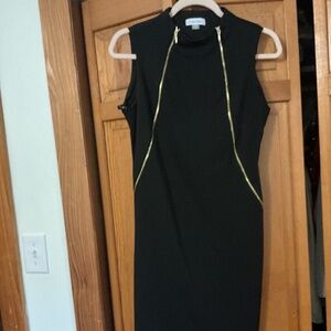Calvin Klein Black Gold Sheath Dress - ladies 8
